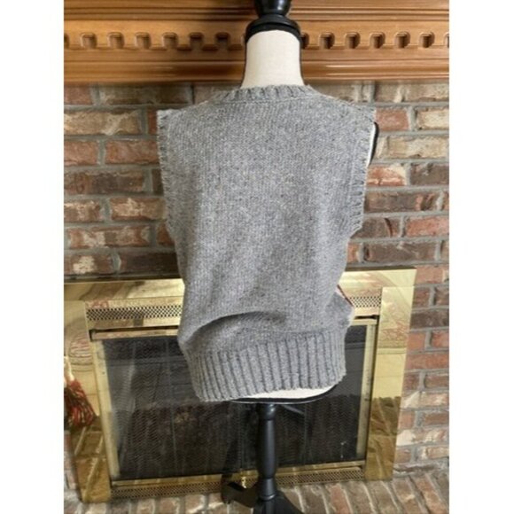 Silk Collection Ladies Argyle Vest Gray & Burgundy Size Medium - Picture 4 of 7